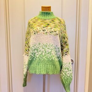 AERIE Green and White Women's Sweater